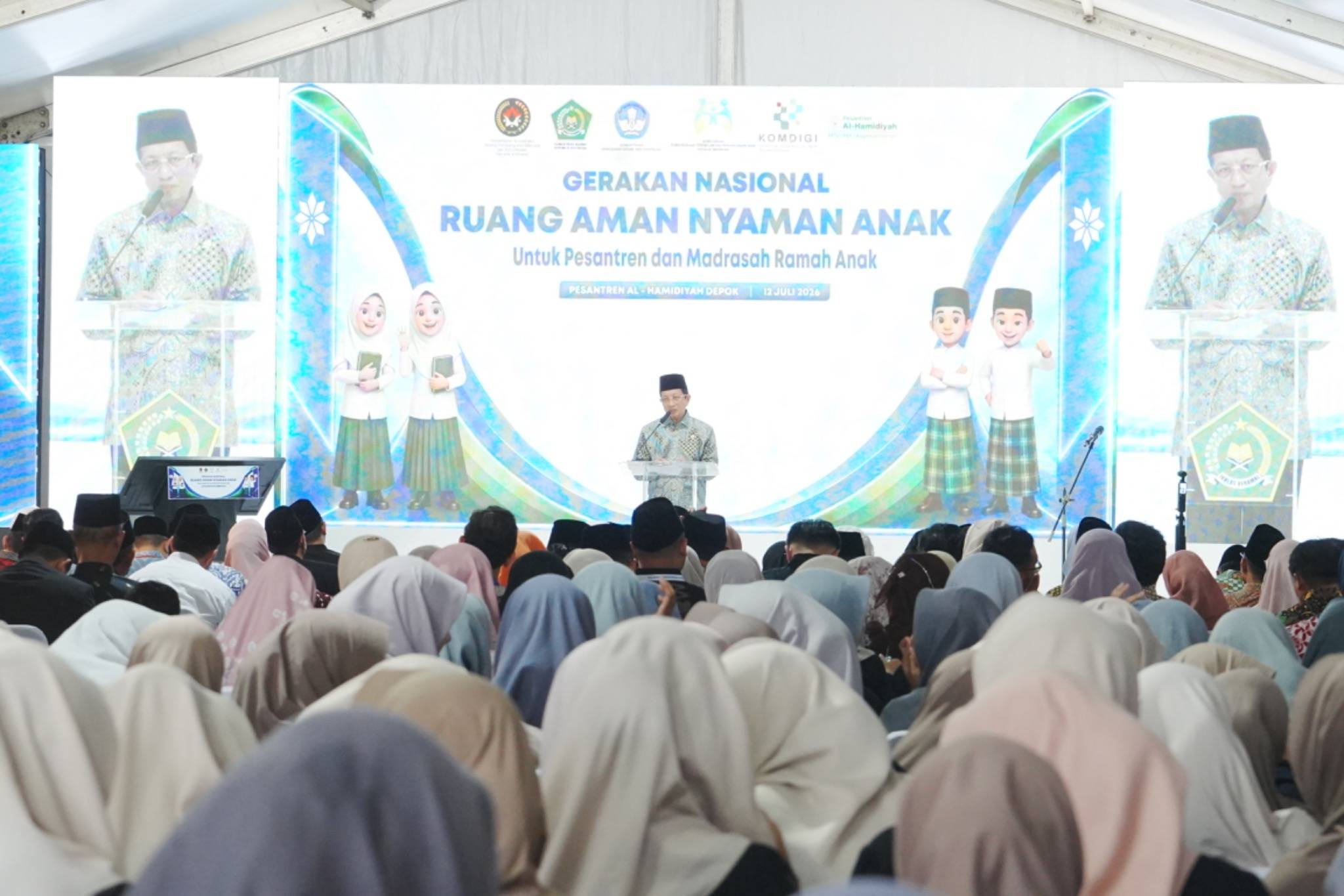 Sambutan Menag di Peluncuran Gerakan Nasional Ruang Aman Nyaman Anak di Pesantren Al-Hamidiyah