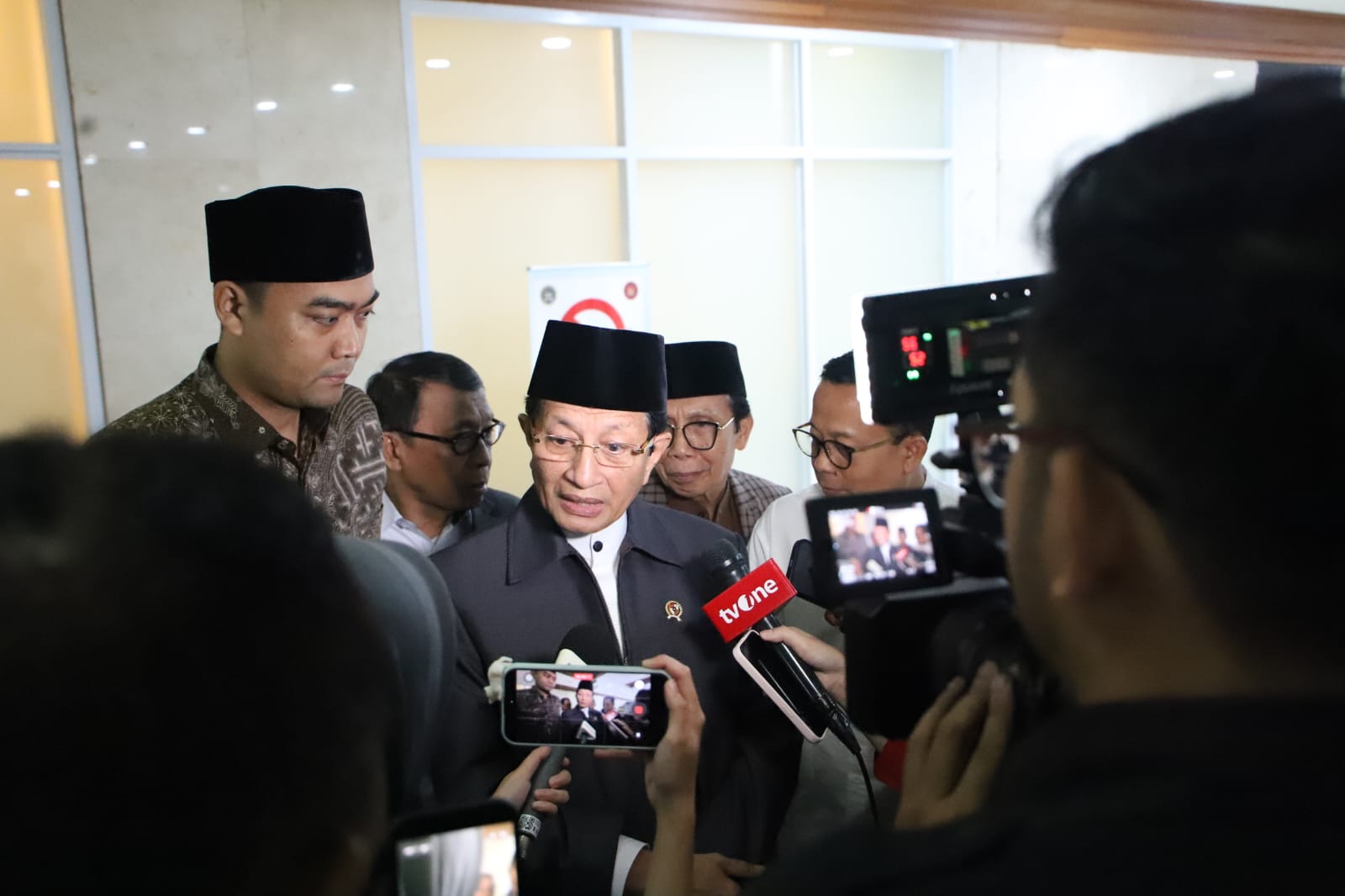 Menag Nasaruddin Umar, saat Doorstop setelah rapat kerja bersama Komisi VIII DPR RI Jakarta, Selasa (22/9/2026)